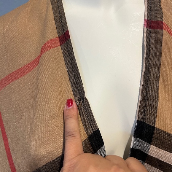 V Fraas Women's Exploded Plaid Ruana Wrap Kimono Beige One Size 75$ - Picture 2 of 7